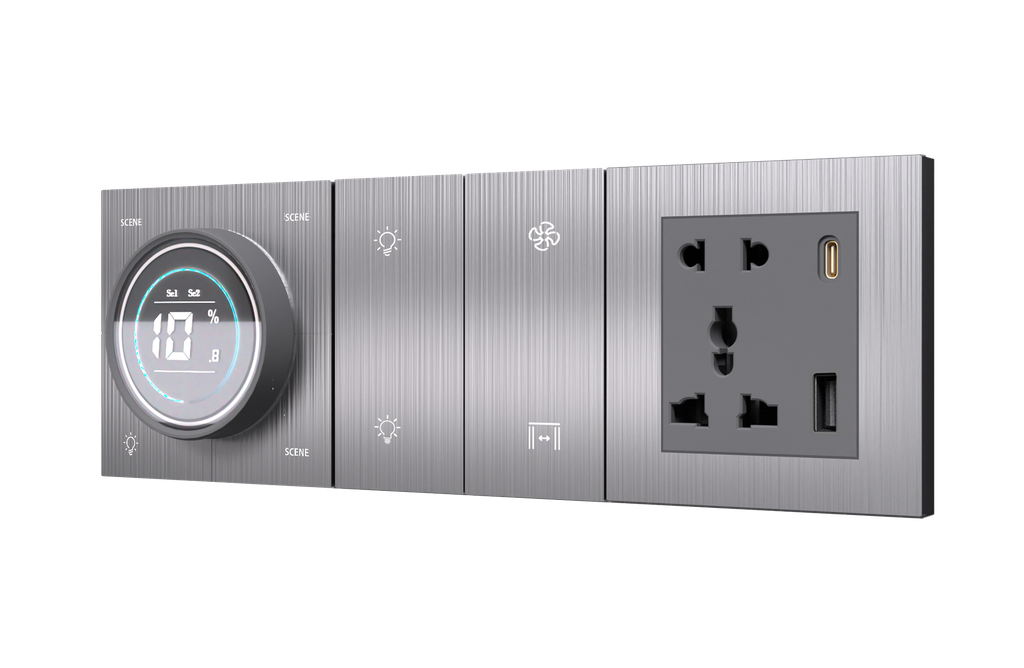 [PN-TN-6/8M (K+4S+SK)] SR13. TITAN ZigBee Knob For 4 Zone Zigbee Lighting Brightness & Color Control + 4 Switch (10L / 7L+1F) : 6/8M (K+4S+SK)