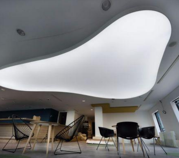 SR185.Zigbee Plain White Curved or Flexible Stretch Ceiling Material - CCT tunable Dimmable (Imported Waterproof Febric + PVC Profile For Febric fitting + Led strip + Zigbee Controller + Power Supply) Per Sq Feet rate