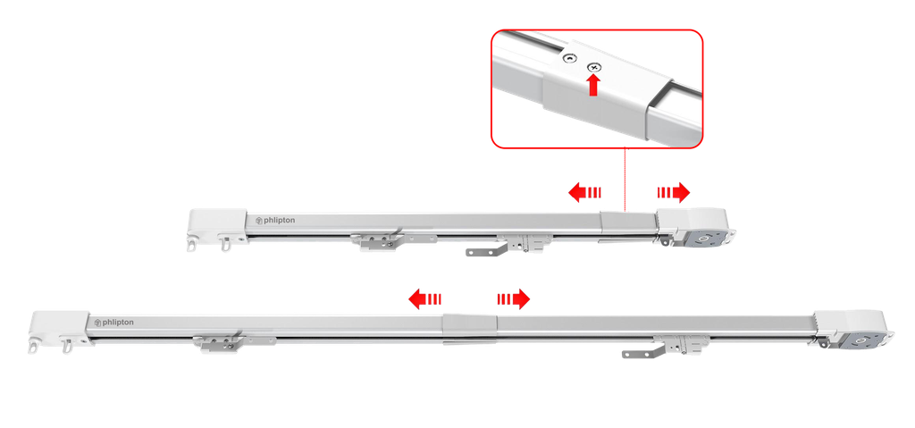 SR201. 10 feet Expandable Premium Imported Quality Curtain Center Opening Track Set With Drivers & Other Accesories For Slidder Curtain Motor (1.8m - 3m)