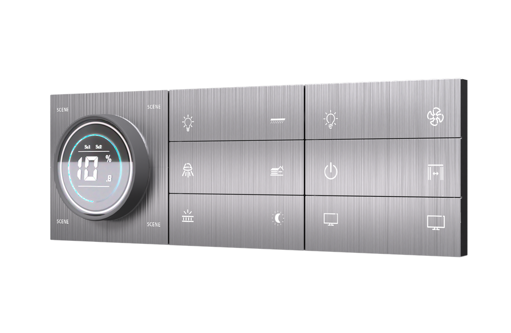 SR21. TITAN ZigBee Knob For 4 Zone Zigbee Lighting Brightness & Color Control + 12 Switch (10L+2SC / 7L+1F+2SC) : 6/8M (K+6S+6S)