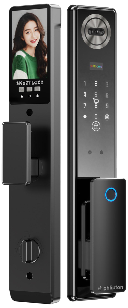 [PN-ZDL-S3Pro] SR216. Series 3 pro WiFi-LE Smart Face Recognition Door Lock With Camera And screen with Active Doorbell Feature 2way Talk + Any Time Mobile App Unlock + Finger print + RFid + passcode + mechanical key + OTP + Active Smart Lock Bind Technology