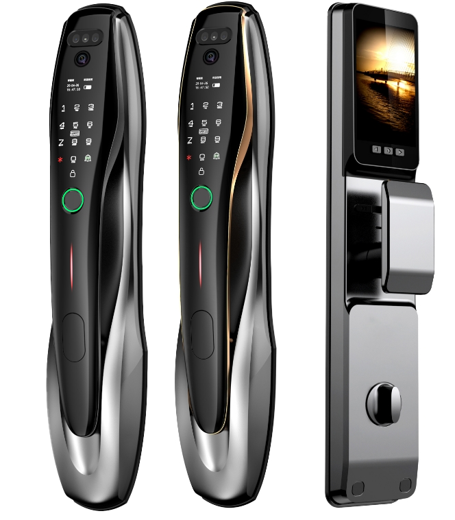 SR218. Series 6 WiFi-LE Smart Face Recognition Door Lock With Camera And screen with Active Doorbell Feature 2way Talk + Any Time Mobile App Unlock + Finger print + RFid + passcode + mechanical key + OTP + Active Smart Lock Bind Technology + 3rd Party VDP Integration (Optional)