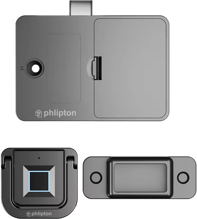 SR224. WD1 Premium Pull Ring Design Fingerprint Smart Lock for Cabinet, Drawer & Wardrobe with Type C for Emergency Power Supply