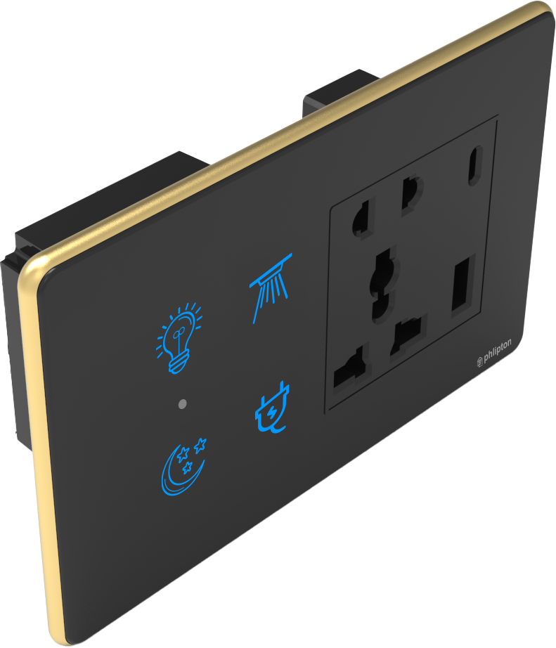 SR37. Luxeray 4 Switch + 5 Pin Socket + USB Type A & C 18W Fast charging- 4M (4+0+0+1U)