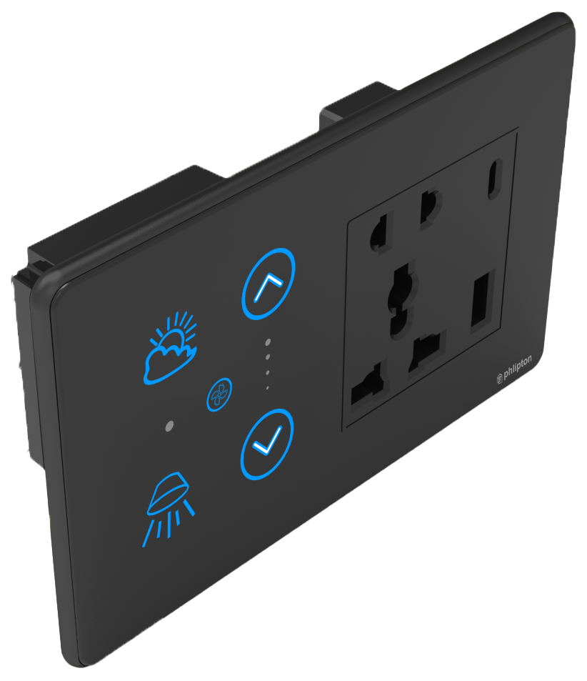 SR40. Luxeray 2 Switch + 1 FAN + 5 Pin Socket + USB Type A & C 18W Fast charging- 4M (2+1+0+1U) & 4M (2+1+0+1UL)