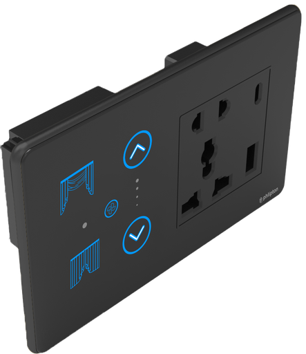 SR41. Luxeray 1 FAN +1 curtain+ 5 Pin Socket + USB Type A & C 18W Fast charging- 4M (0+1+1+1U)