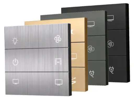 6 Switch Panel (4L+6S) 2M Metallic Finish