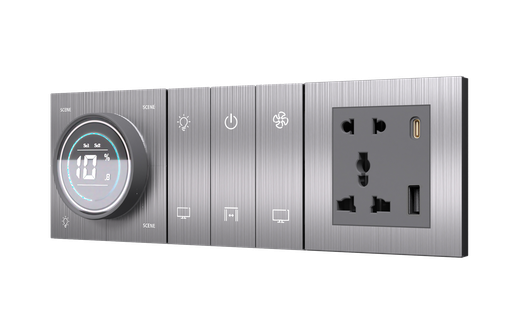 SR14. TITAN ZigBee Knob For 4 Zone Zigbee Lighting Brightness & Color Control + 6 Switch (10L / 7L+1F) : 6/8M (K+6S+SK)