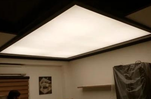 SR183. Zigbee Plain White Straight Febric Stretch Ceiling Material - CCT tunable Dimmable (Imported Waterproof Febric + Metal Profile For Febric fitting + Led strip + Zigbee Controller + Power Supply) Per Sq Feet rate