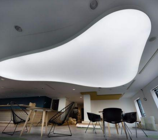 SR185.Zigbee Plain White Curved or Flexible Stretch Ceiling Material - CCT tunable Dimmable (Imported Waterproof Febric + PVC Profile For Febric fitting + Led strip + Zigbee Controller + Power Supply) Per Sq Feet rate