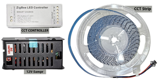 SR194|195. ZigBee High Quality Premium CCT Led Strip (12V/24V 240 led/Meter) For Profile Making With Driver and Power Supply