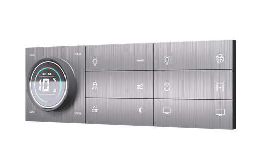 SR21. TITAN ZigBee Knob For 4 Zone Zigbee Lighting Brightness & Color Control + 12 Switch (10L+2SC / 7L+1F+2SC) : 6/8M (K+6S+6S)