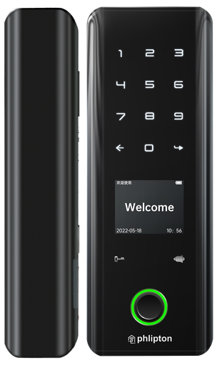 [PN-DL-B2] SR223. Series B2 Smart Biometric Door Lock With Finger print + RFid + passcode + mechanical key (Slim Deadbold Lock For Slim Double Door gaps or Internal doors)