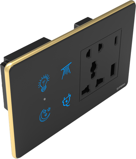 SR37. Luxeray 4 Switch + 5 Pin Socket + USB Type A & C 18W Fast charging- 4M (4+0+0+1U)
