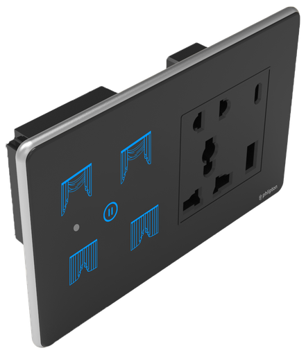 SR39. Luxeray 2 Curtain + 5 Pin Socket + USB Type A & C 18W Fast charging- 4M (0+0+2+1U)