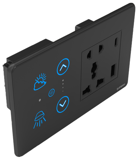 SR40. Luxeray 2 Switch + 1 FAN + 5 Pin Socket + USB Type A & C 18W Fast charging- 4M (2+1+0+1U) & 4M (2+1+0+1UL)