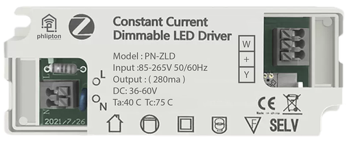 [PN-ZLD-1218] SR91. 12W-18W High Voltage ZigBee dimmable & CCT changing Led Downlight & Cob Driver (DC:280mA / 36-60V)