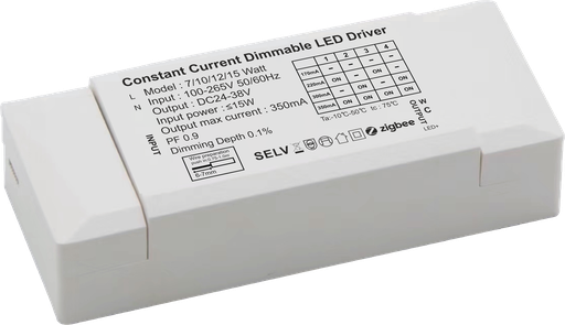 [PN-ZLD-715] SR92. 7W-15W HPF Low Voltage Dip Switch Zigbee 0.1% Deep dimmable & CCT changing Led Downlight & Cob Driver (DC:160mA-350mA / 30-40V) (Suitable for Premium Similar To DALI)