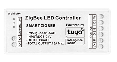 [PN-ZSD-5CH16A] SR95. Phlipton Constant Voltage 5V/12V/24V 15A ZigBee Smart dimmable & RGB+CCT changing Led Strip Controller